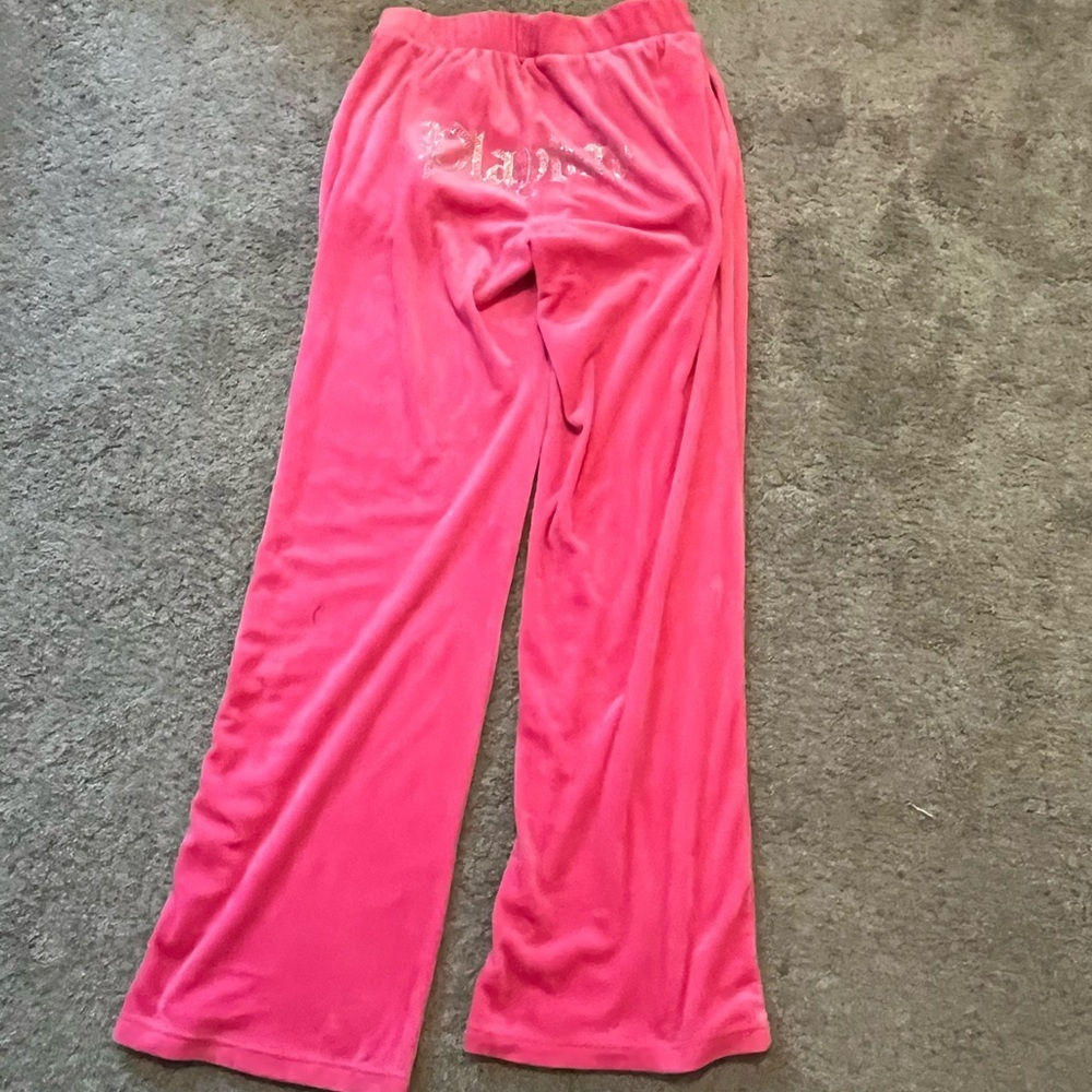 PLAYBOY Hot Pink Wide-Leg Lounge Pants | Y2K | Size XL - Picture 9 of 14